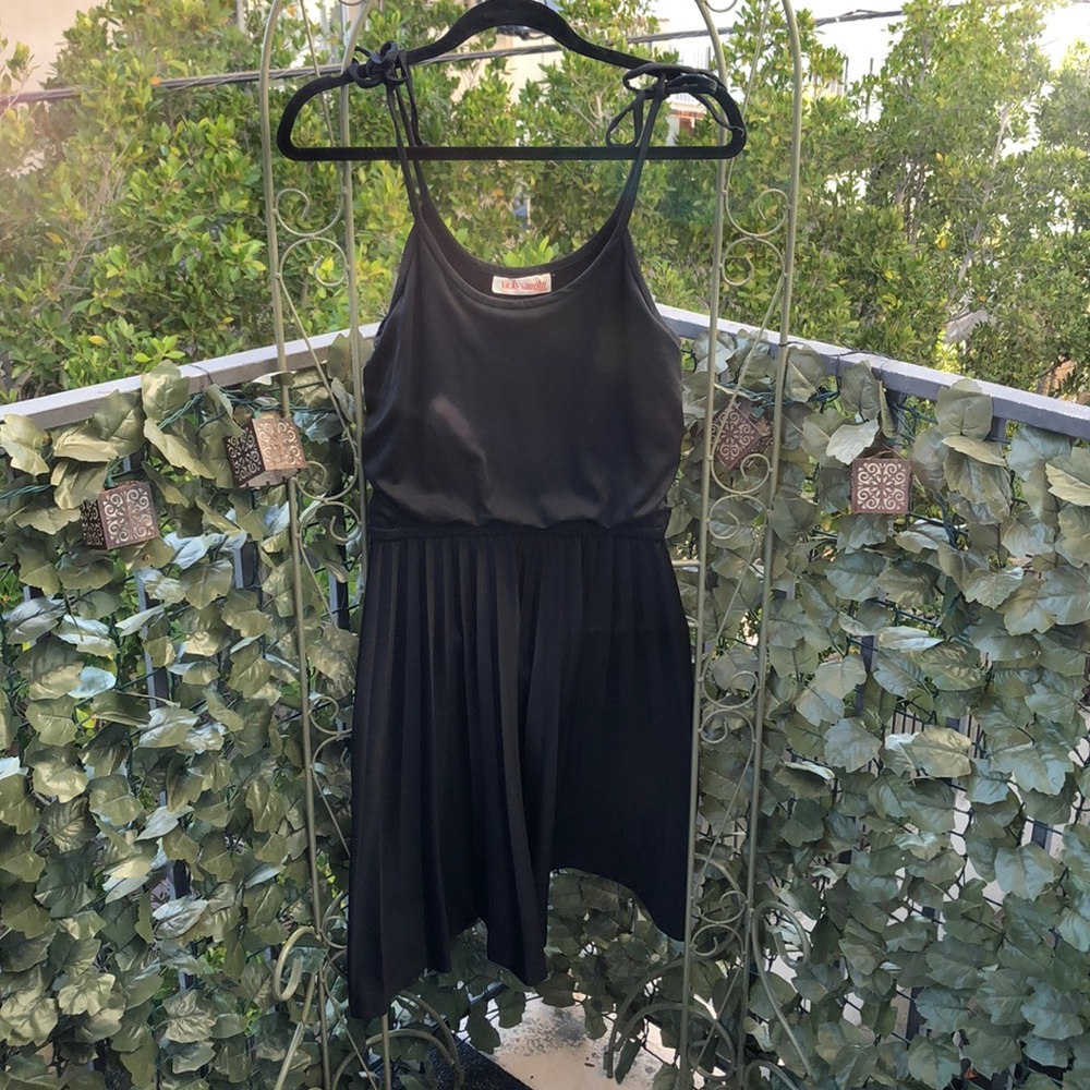 Vicky Vaughn Pretty Vintage Black Dress 70’s Prom - Picture 3 of 5